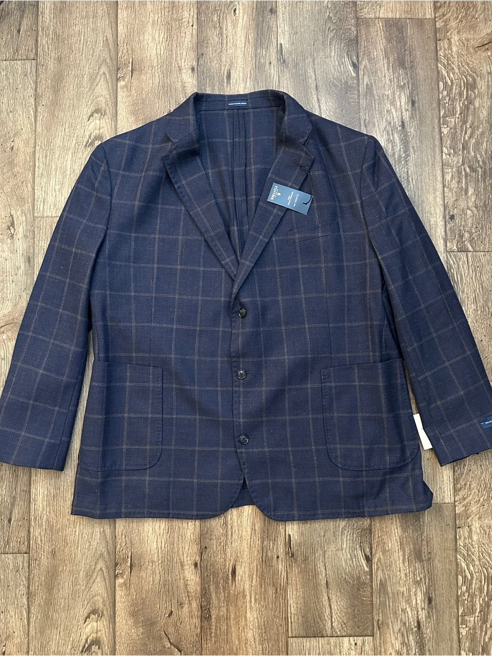Stafford 60% Wool 40% Cotton Classic Fit Sport Coat Blazer Men’s 52 R Navy